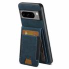 For Google Pixel 10 Pro XL Suteni H03 Litchi Leather Card Bag Stand Back Phone Case(Blue) - 1