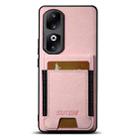 For Honor 90 Pro Suteni H03 Litchi Leather Card Bag Stand Back Phone Case(Pink) - 1