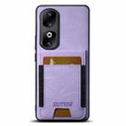 For Honor 90 Pro Suteni H03 Litchi Leather Card Bag Stand Back Phone Case(Purple) - 1