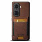 For Honor 60 Pro Suteni H03 Litchi Leather Card Bag Stand Back Phone Case(Brown) - 1