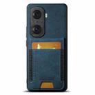 For Honor 60 Pro Suteni H03 Litchi Leather Card Bag Stand Back Phone Case(Blue) - 1