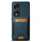 For Honor 90 Suteni H03 Litchi Leather Card Bag Stand Back Phone Case(Blue) - 1