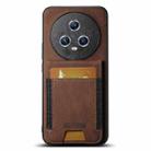 For Honor Magic5 Suteni H03 Litchi Leather Card Bag Stand Back Phone Case(Brown) - 1