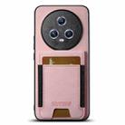 For Honor Magic5 Suteni H03 Litchi Leather Card Bag Stand Back Phone Case(Pink) - 1