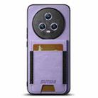 For Honor Magic5 Suteni H03 Litchi Leather Card Bag Stand Back Phone Case(Purple) - 1