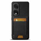 For Honor 80 Pro Suteni H03 Litchi Leather Card Bag Stand Back Phone Case(Black) - 1