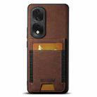 For Honor 80 Pro Suteni H03 Litchi Leather Card Bag Stand Back Phone Case(Brown) - 1