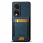 For Honor 80 Pro Suteni H03 Litchi Leather Card Bag Stand Back Phone Case(Blue) - 1