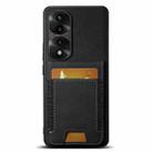 For Honor 70 Pro Suteni H03 Litchi Leather Card Bag Stand Back Phone Case(Black) - 1