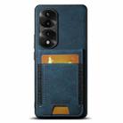 For Honor 70 Pro Suteni H03 Litchi Leather Card Bag Stand Back Phone Case(Blue) - 1