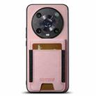 For Honor Magic4 Pro Suteni H03 Litchi Leather Card Bag Stand Back Phone Case(Pink) - 1