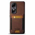 For Honor 60 Suteni H03 Litchi Leather Card Bag Stand Back Phone Case(Brown) - 1