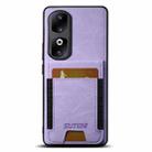 For Honor 60 Suteni H03 Litchi Leather Card Bag Stand Back Phone Case(Purple) - 1