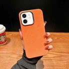 For iPhone 12 Vintage Denim Shockproof Magsafe Phone Case(Orange) - 1