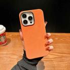 For iPhone 12 Pro Vintage Denim Shockproof Magsafe Phone Case(Orange) - 1