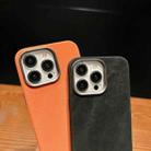 For iPhone 12 Pro Max Vintage Denim Shockproof Magsafe Phone Case(Grey) - 4