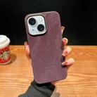 For iPhone 15 Vintage Denim Shockproof Magsafe Phone Case(Purple) - 1
