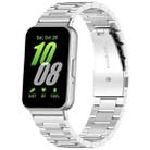 For Samsung Galaxy Fit 3 SM-R390 Three Bead Stainless Steel Metal Watch Band(Silver) - 1