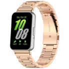 For Samsung Galaxy Fit 3 SM-R390 Three Bead Stainless Steel Metal Watch Band(Rose Gold) - 1