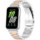 For Samsung Galaxy Fit 3 SM-R390 Three Bead Stainless Steel Metal Watch Band(Silver+Rose Gold) - 1