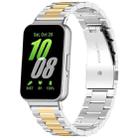 For Samsung Galaxy Fit 3 SM-R390 Three Bead Stainless Steel Metal Watch Band(Silver+Gold) - 1