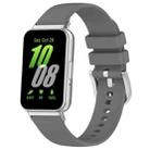 For Samsung Galaxy Fit 3 SM-R390 Metal Connector Liquid Glossy Silicone Watch Band(Dark Gray) - 1