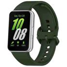 For Samsung Galaxy Fit 3 SM-R390 Solid Color Buckle Silicone Watch Band(Dark Green) - 1