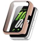 For Samsung Galaxy Fit 3 SM-R390 PC + Tempered Glass Film Integrated Watch Protective Case(Sakura Pink) - 1