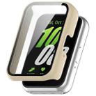 For Samsung Galaxy Fit 3 SM-R390 PC + Tempered Glass Film Integrated Watch Protective Case(Ivory White) - 1