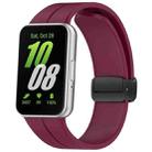 For Samsung Galaxy Fit 3 SM-R390 Magnetic Folding Buckle Silicone Watch Band(Wine Red) - 1