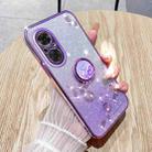 For Realme C67 4G Gradient Glitter Immortal Flower Ring All-inclusive Phone Case(Purple) - 1