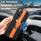 For Realme C67 4G Magnetic Litchi Leather Back Phone Case with Holder(Orange) - 2