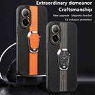 For Realme C67 4G Magnetic Litchi Leather Back Phone Case with Holder(Orange) - 3