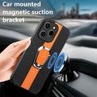For Realme C61 Magnetic Litchi Leather Back Phone Case with Holder(Orange) - 2
