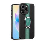 For Realme C61 Magnetic Litchi Leather Back Phone Case with Holder(Green) - 1