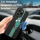 For Realme C61 Magnetic Litchi Leather Back Phone Case with Holder(Green) - 2