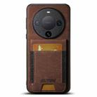 For Huawei Mate 60 Pro+ Suteni H03 Litchi Leather Card Bag Stand Back Phone Case(Brown) - 1