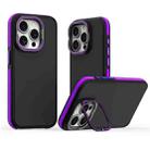 For iPhone 13 Pro Dual-Color Shockproof TPU Phone Case(Purple) - 1