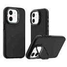 For iPhone 12 Dual-Color Shockproof TPU Phone Case(Black) - 1