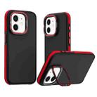 For iPhone 12 Dual-Color Shockproof TPU Phone Case(Red) - 1