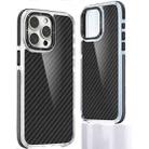 For iPhone 15 Pro Max Dual-Color Carbon Fiber Acrylic Hybrid TPU Phone Case(Black) - 1
