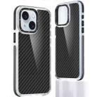 For iPhone 15 Plus Dual-Color Carbon Fiber Acrylic Hybrid TPU Phone Case(Black) - 1