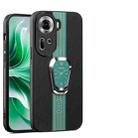 For OPPO Reno10 Global Magnetic Litchi Leather Back Phone Case with Holder(Green) - 1