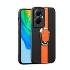 For OPPO Reno11 F Magnetic Litchi Leather Back Phone Case with Holder(Orange) - 1