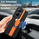 For OPPO Reno11 F Magnetic Litchi Leather Back Phone Case with Holder(Orange) - 2