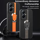 For OPPO Reno11 F Magnetic Litchi Leather Back Phone Case with Holder(Orange) - 3