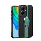 For OPPO A2 Magnetic Litchi Leather Back Phone Case with Holder(Green) - 1