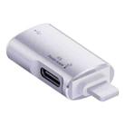 JS-103 8 Pin Male to USB+Type-C Female OTG Adapter(Silver) - 1