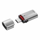 JS-72 USB Drive 2 in 1 Card Reader High-Speed USB 3.0 Converter USB-C/Type-C OTG Adapter(Silver) - 1