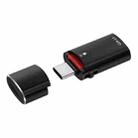 JS-72 USB Drive 2 in 1 Card Reader High-Speed USB 3.0 Converter USB-C/Type-C OTG Adapter(Black) - 1
